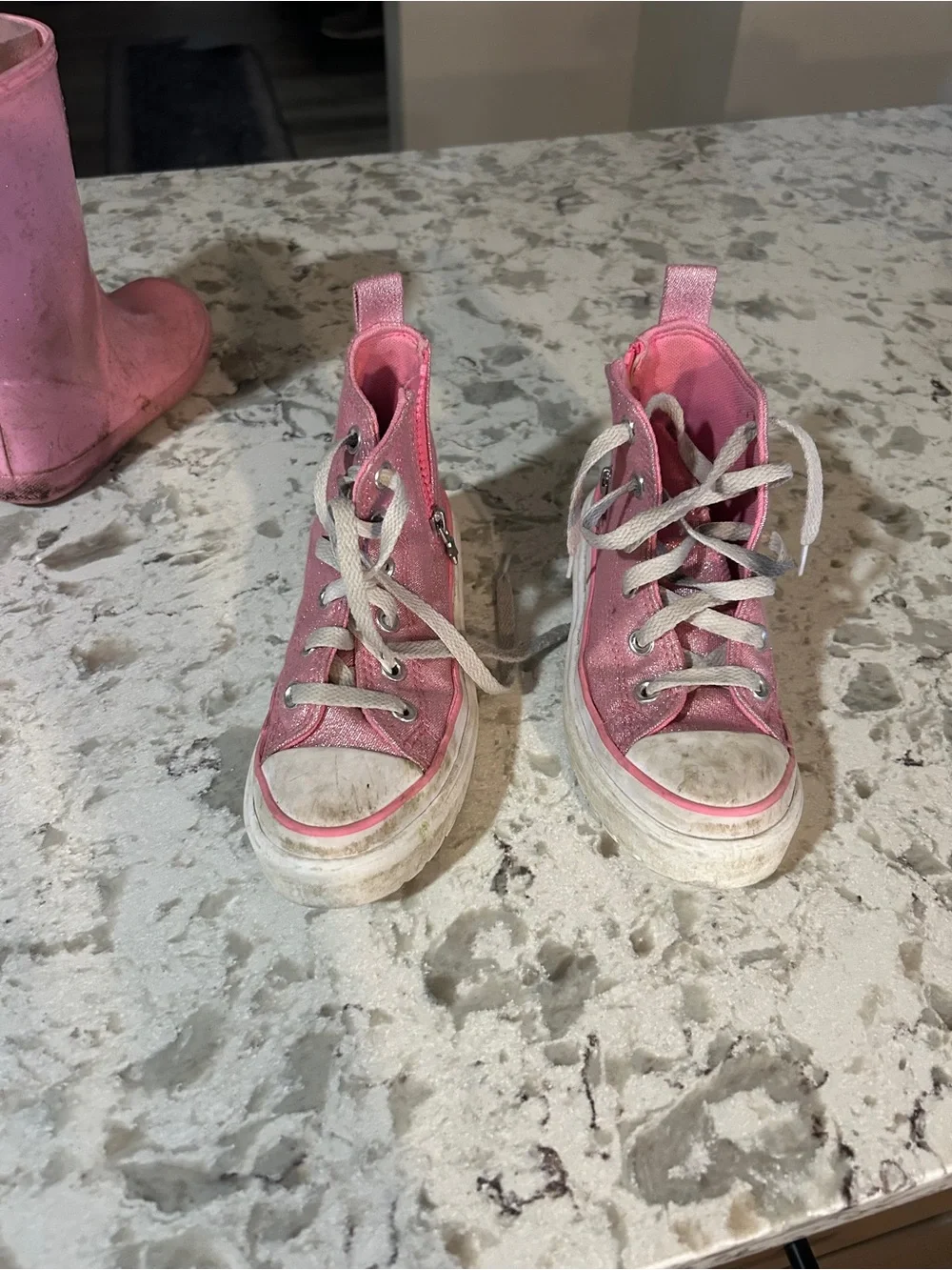 Converse Kids Pink High-Top Platform Sneakers